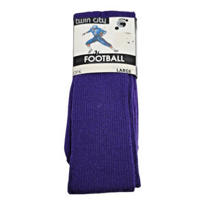 Twin City Tube Socks Large 10-13 Purple Soccer 30" Rib Knit Full Cushion Foot